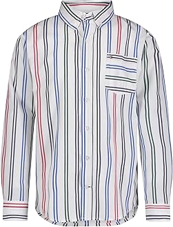 Tommy Hilfiger Boys Boys Oxford Long Sleeve Dress Shirt, Collared Button-Down with Chest Pocket, Regular Fit