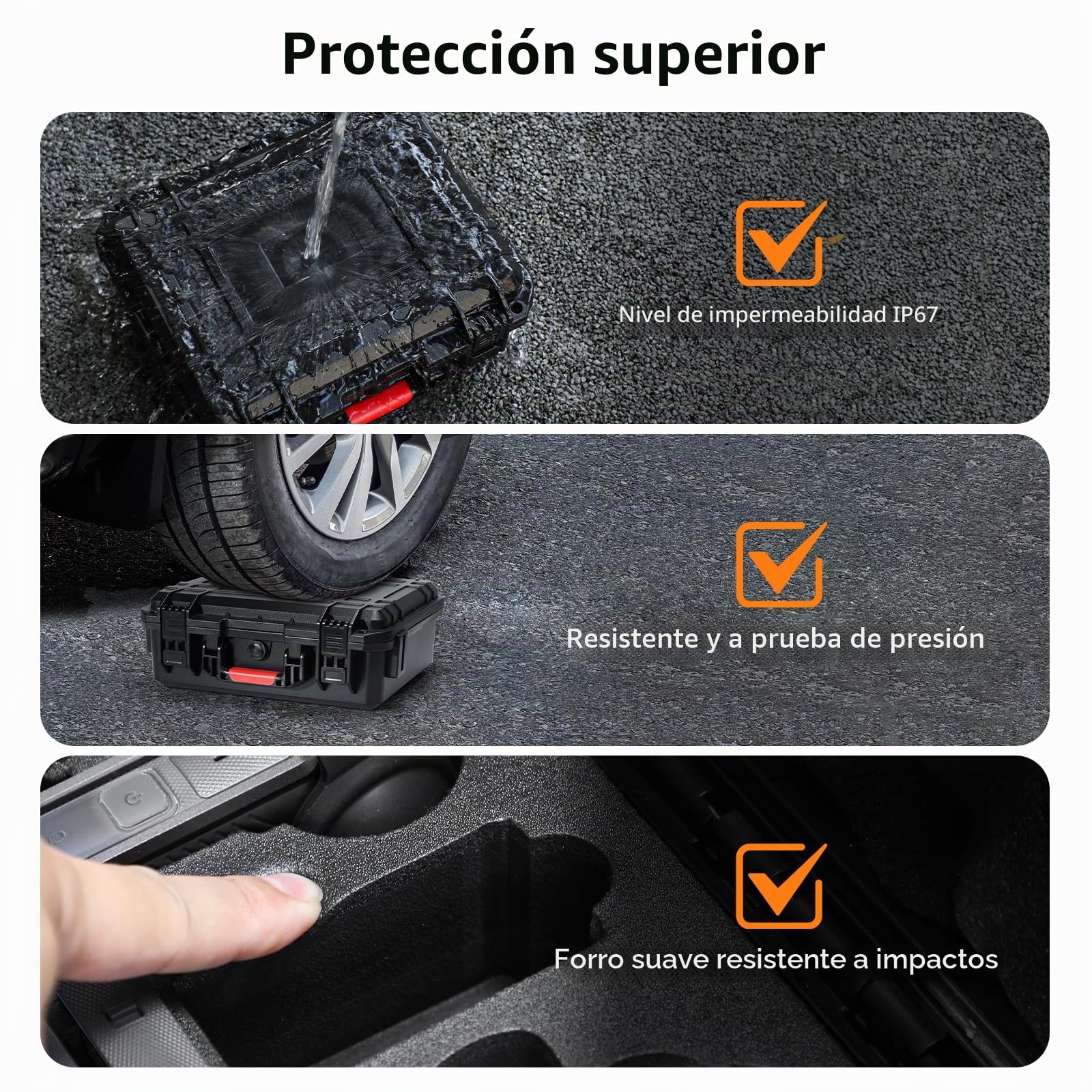 AMAZEAR Funda rígida para Accesorios Insta360 X5 /X4 Air, Insta 360 X5 Impermeable, Funda rígida Protectora para Kit de Buceo, Mango de Tiempo Bala 2.0 con Correa para el Hombro, Doble Capa, Negro