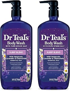 Sleep Blend Body Wash with Pure Epsom Salt, Melatonin & Essential Oil Blend, 24 fl oz (Pack of 2)