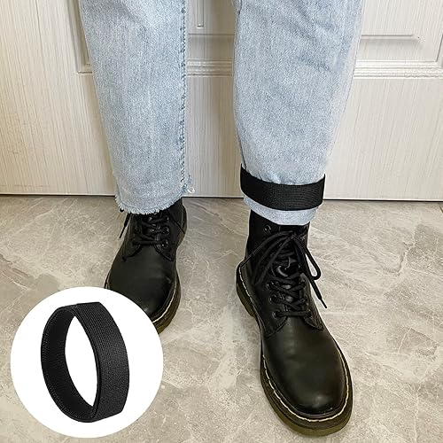 Miniatura 6 de Correas negras elásticas militares para botas vaqueras, correas tácticas ajustables militares para caza, jardinería, senderismo, ciclismo, pesca,