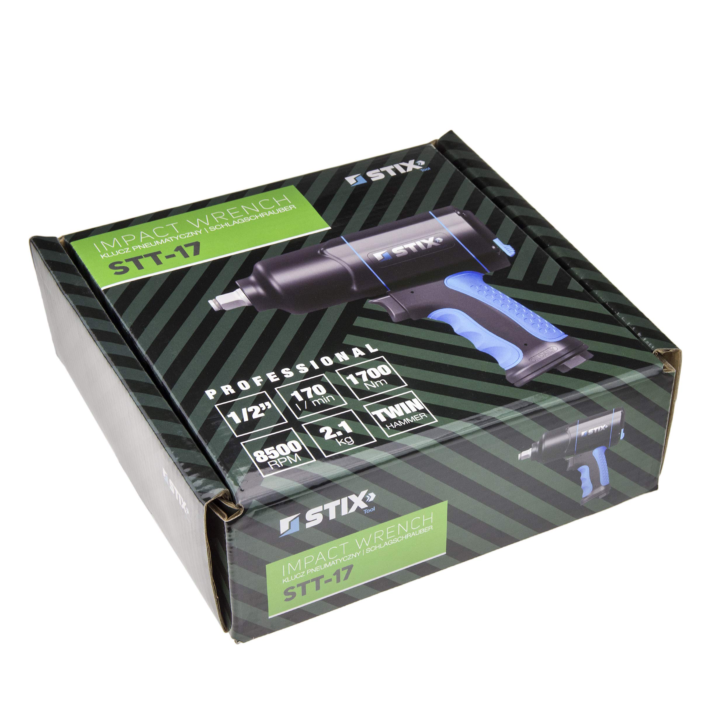 Stix Automotive Equipment Avvitatore ad impulsi pneumatico 1/2" - coppia 1700Nm - connessione all'aria 1/4" - Chiave ad impulsi - chiave pneumatico - Chiave a percussione
