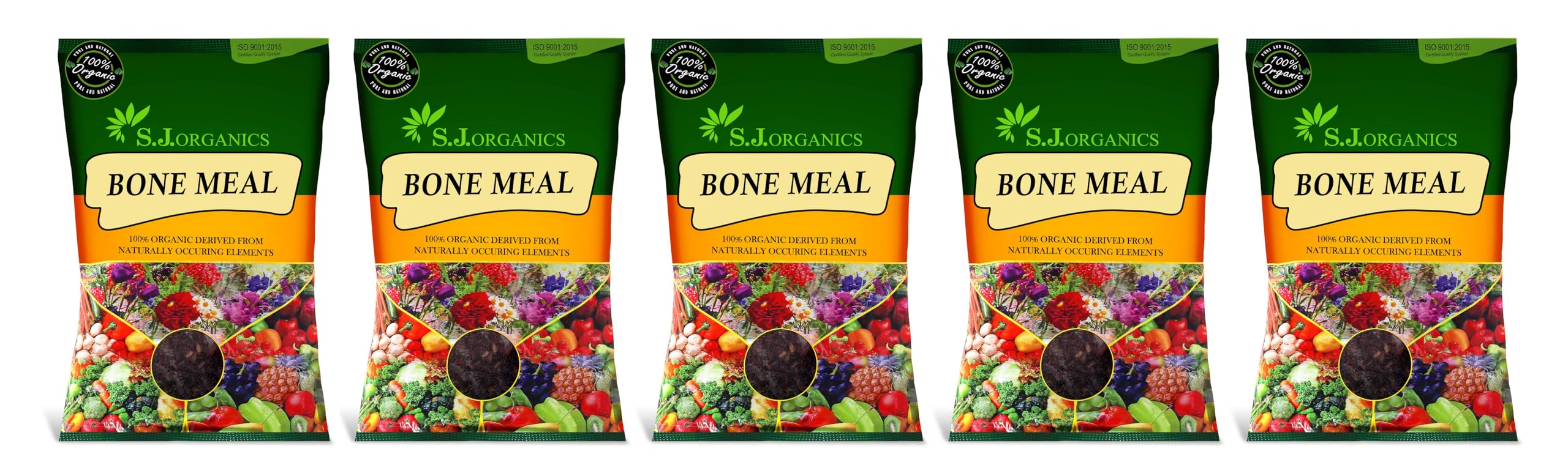 SJ Organics Bone Meal 900g Pack for Rich Gardening | Enhancing Soil Health and Fostering Lush Growth in Plants and Flowers (Pack of 5)