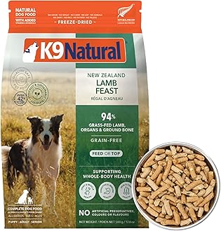 K9 Natural Lamb Feast Dog Food, Freeze Dried, 17.7 oz (500 g), 4.5 lb (2 kg) Worth