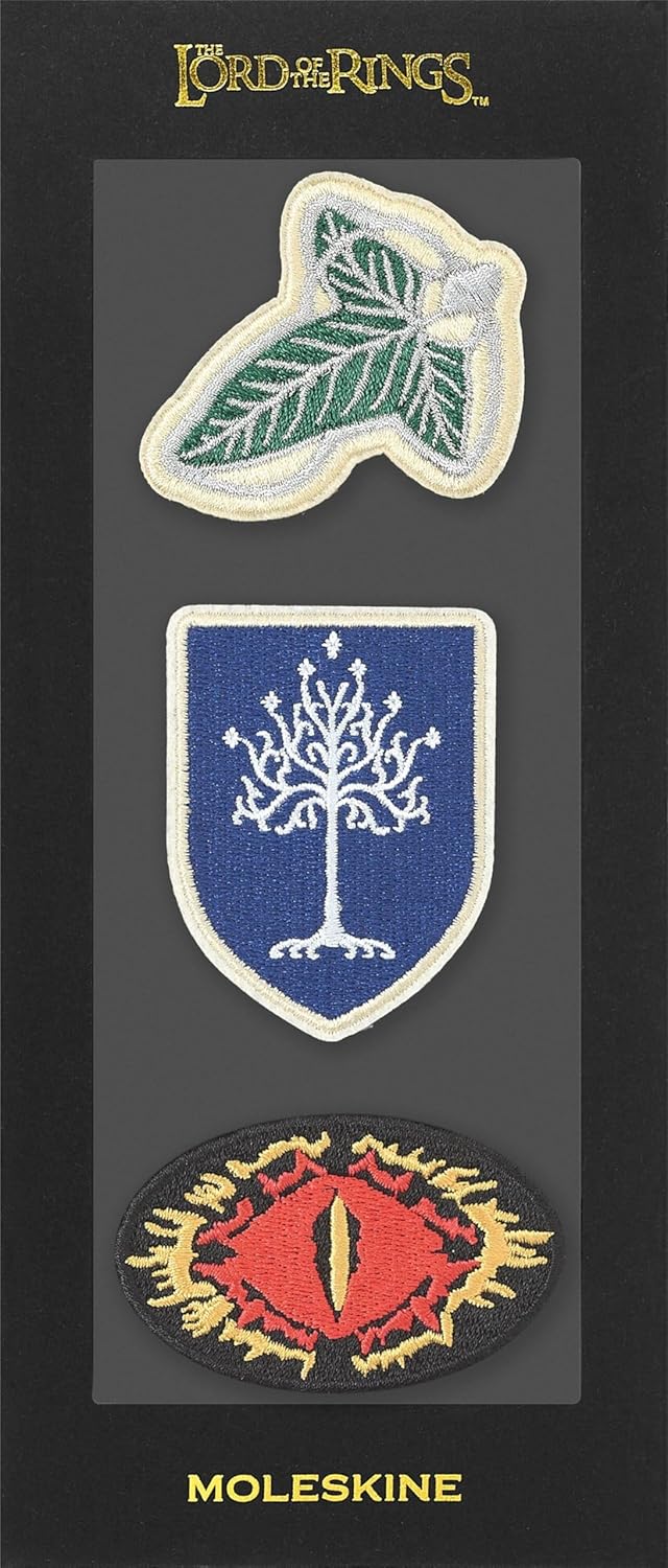 Moleskine Limited Edition The Lord of the Rings Set of 3 Collectible Embroidered Adhesive Patches