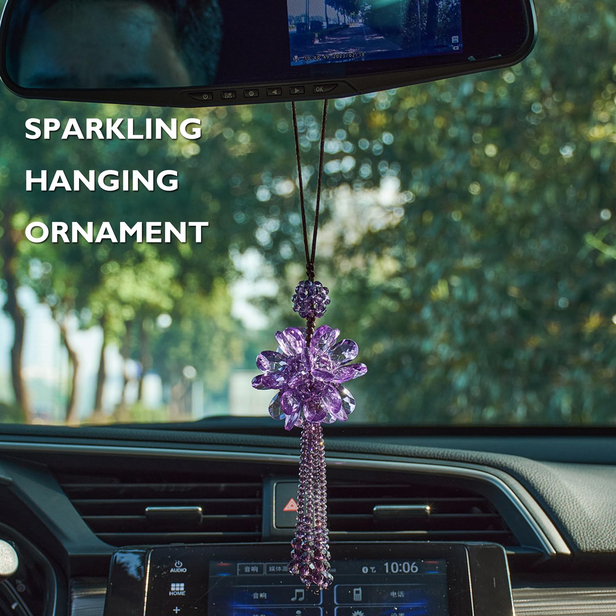 Sun Catcher Kristall-Anhänger Für Auto-Rückspiegel – Mit Charme Und Perlen, 30 Mm, Geschenkbeutel