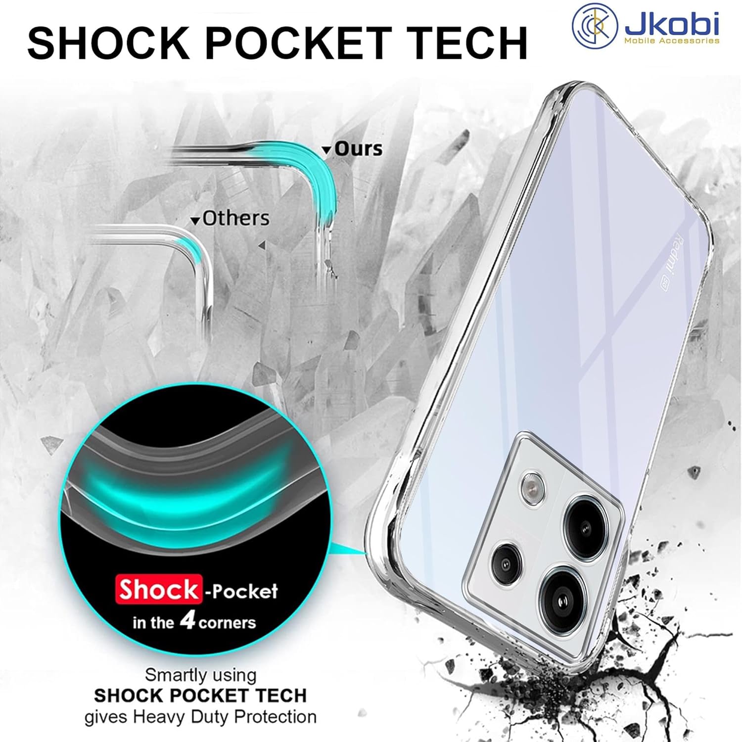 Jkobi Back Cover for Redmi Note 13 Pro (Silicone Clear Shockproof Case with Camera Protection | Soft and Flexible | Transparent) Jkobi Back Cover for Redmi Note 13 Pro (Silicone Clear Shockproof Case with Camera Protection | Soft and Flexible | Transparent)