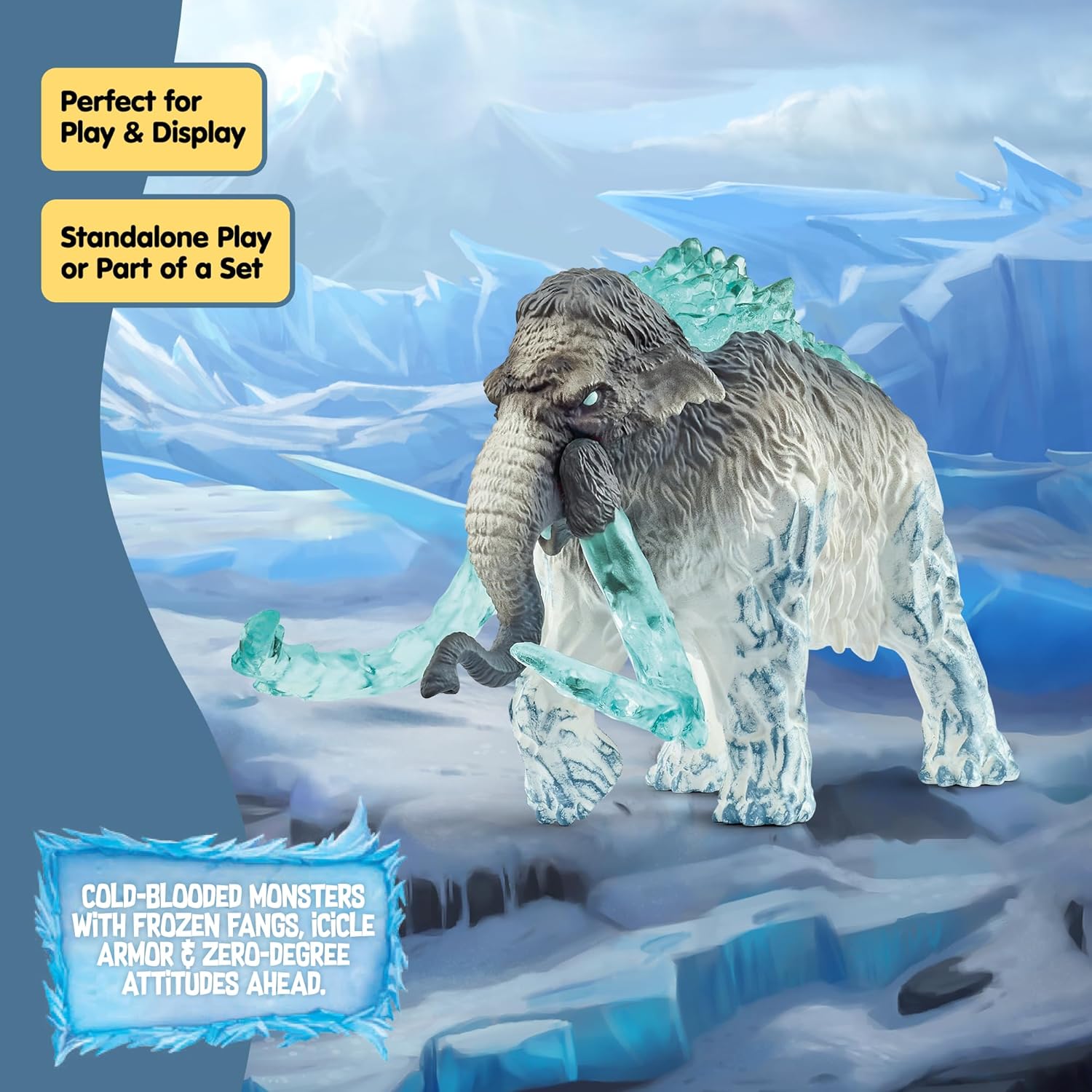 schleich Eldrador Creatures - 7” Frost Mammoth Figurine with Movable Battle Tusks - Durable Monster Toy with Realistic Details - Prehistoric Ice Beast Figure for Imaginative Play - Kids 7+ | 70829