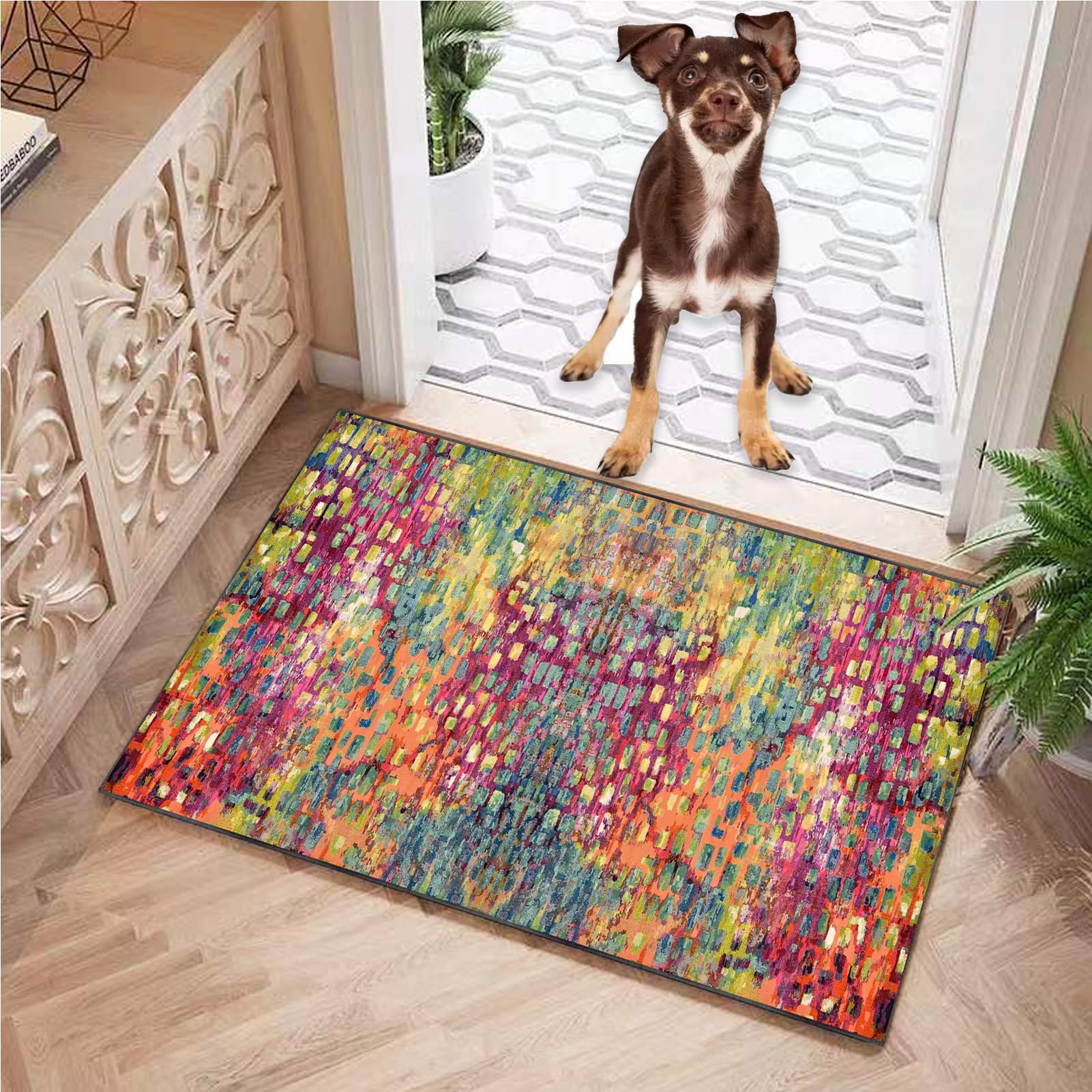 Tappeto Runner Antiscivolo Lavabile 50x180 Cm | Moderno Per Cucina, Corridoio E Ingresso, In Poliestere Con Fondo Gomma