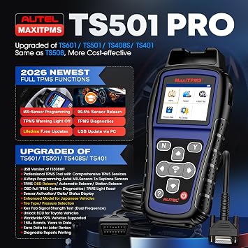 Autel MaxiTPMS TS501 PRO TPMS Programming Tool, Relearn Activate 99% Sensor