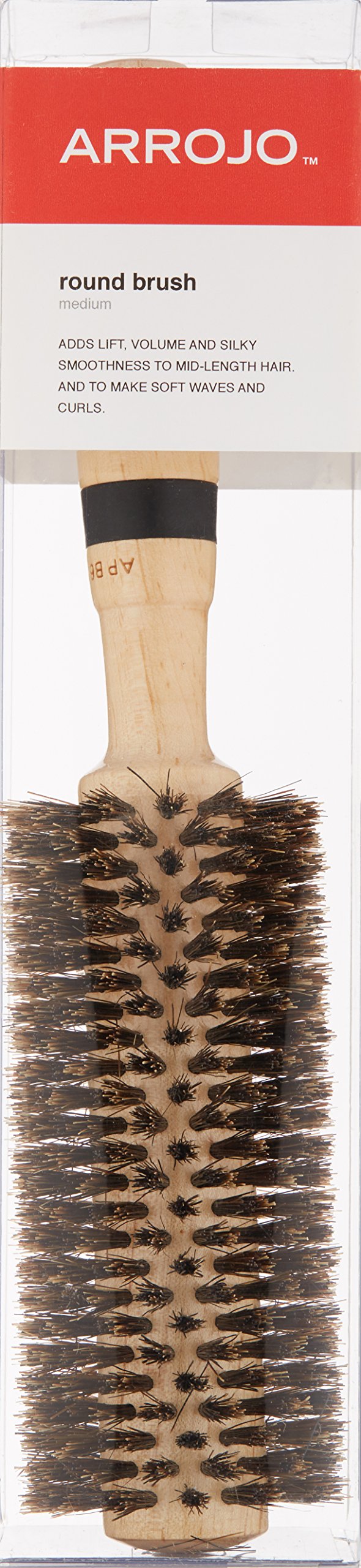 ARROJO Cepillo de pelo redondo mediano – Cepillo redondo mediano para secado y peinado – Cepillo de pelo de cerdas de jabalí para volumen y suavidad – Cepillos redondos para mujeres y hombres