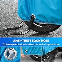 Vista 34 de Favoto - Funda impermeable para motocicleta, universal, duradera, reflectante, protección solar para cualquier temporada, con orificios de seguridad