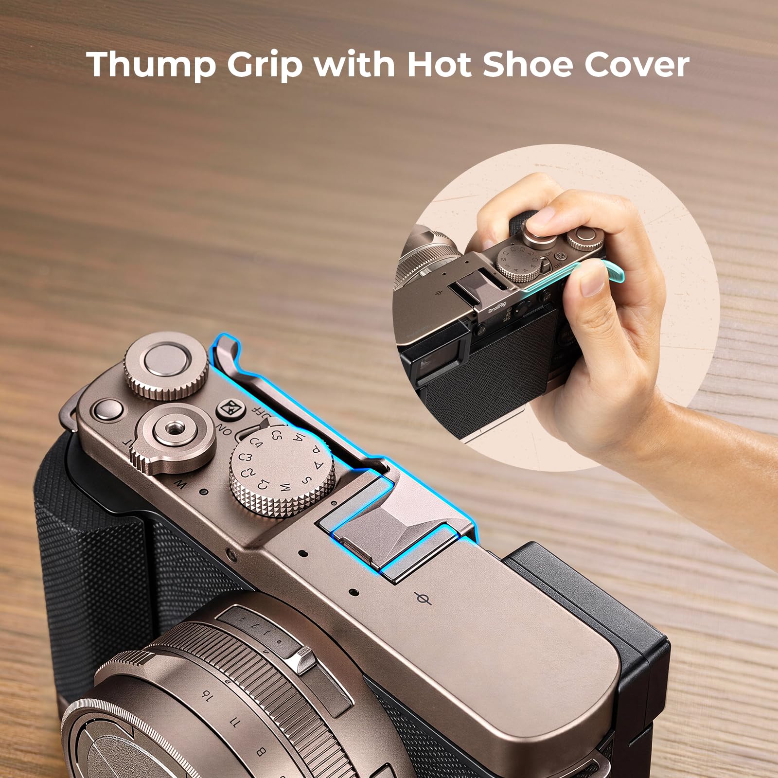 SMALLRIG Poignée en L pour Panasonic LUMIX L10, Repose-Pouce avec Monture Cold Shoe, Poignée latérale Ergonomique, Plaque à dégagement Rapide Arca Swiss, Compatible trépieds - (Titane) 6136