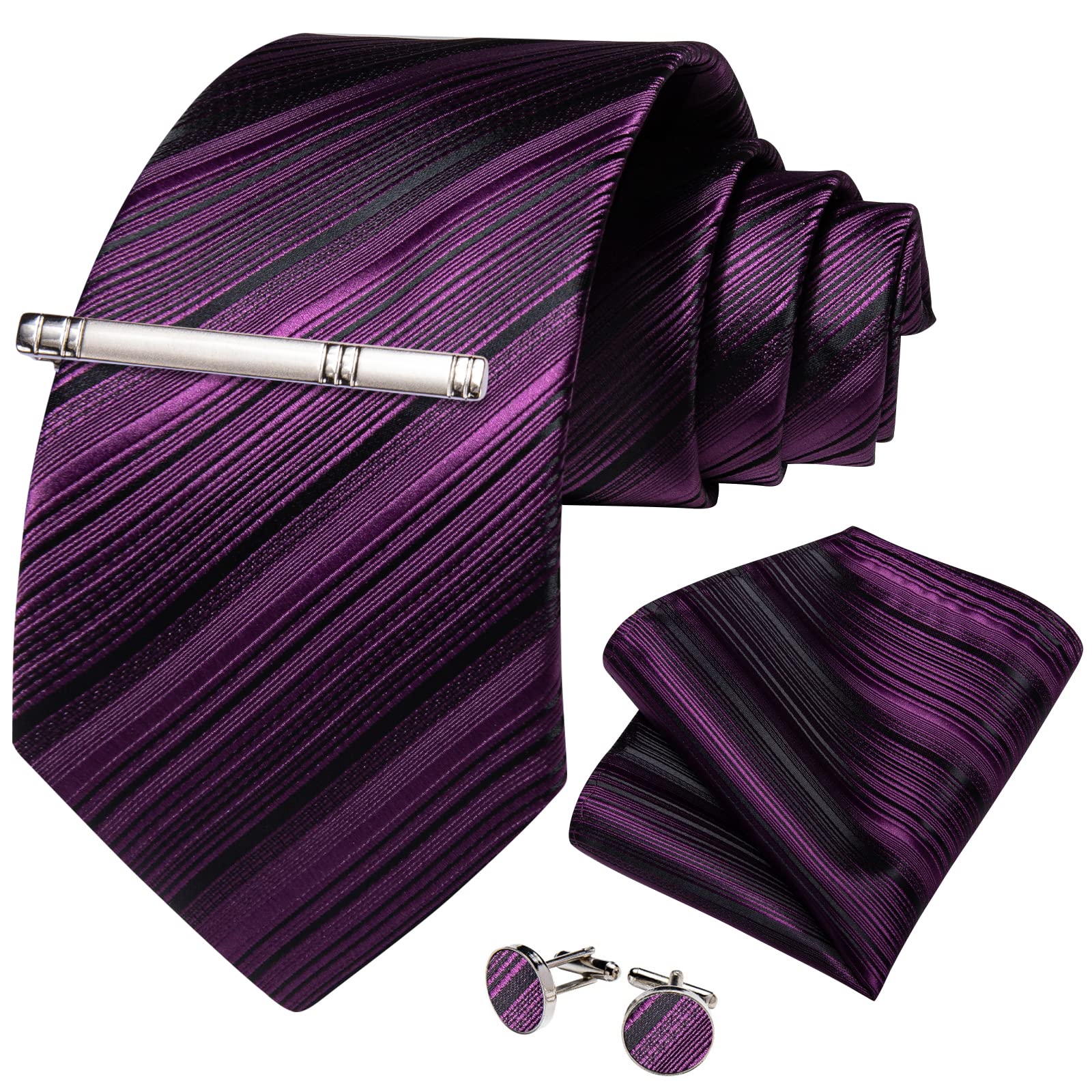 mens purple tie set
