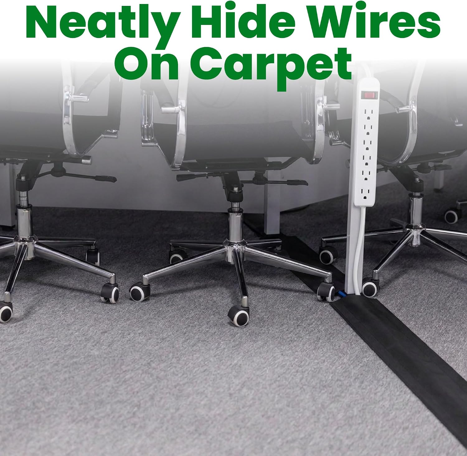 ECOHomes Carpet Cord Covers for Carpet (Black, 4 Inch x 20 FT) image 2