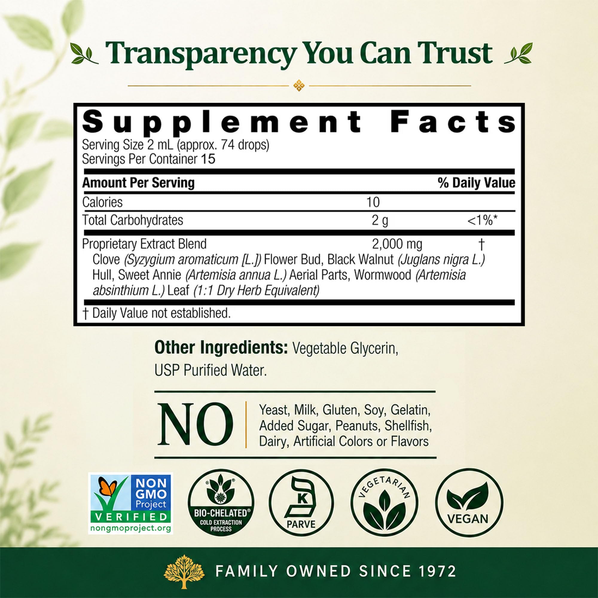 Nature's Answer Black Walnut & Wormwood Complex - 2000mg, 1oz, Vegan — Amazon image 3
