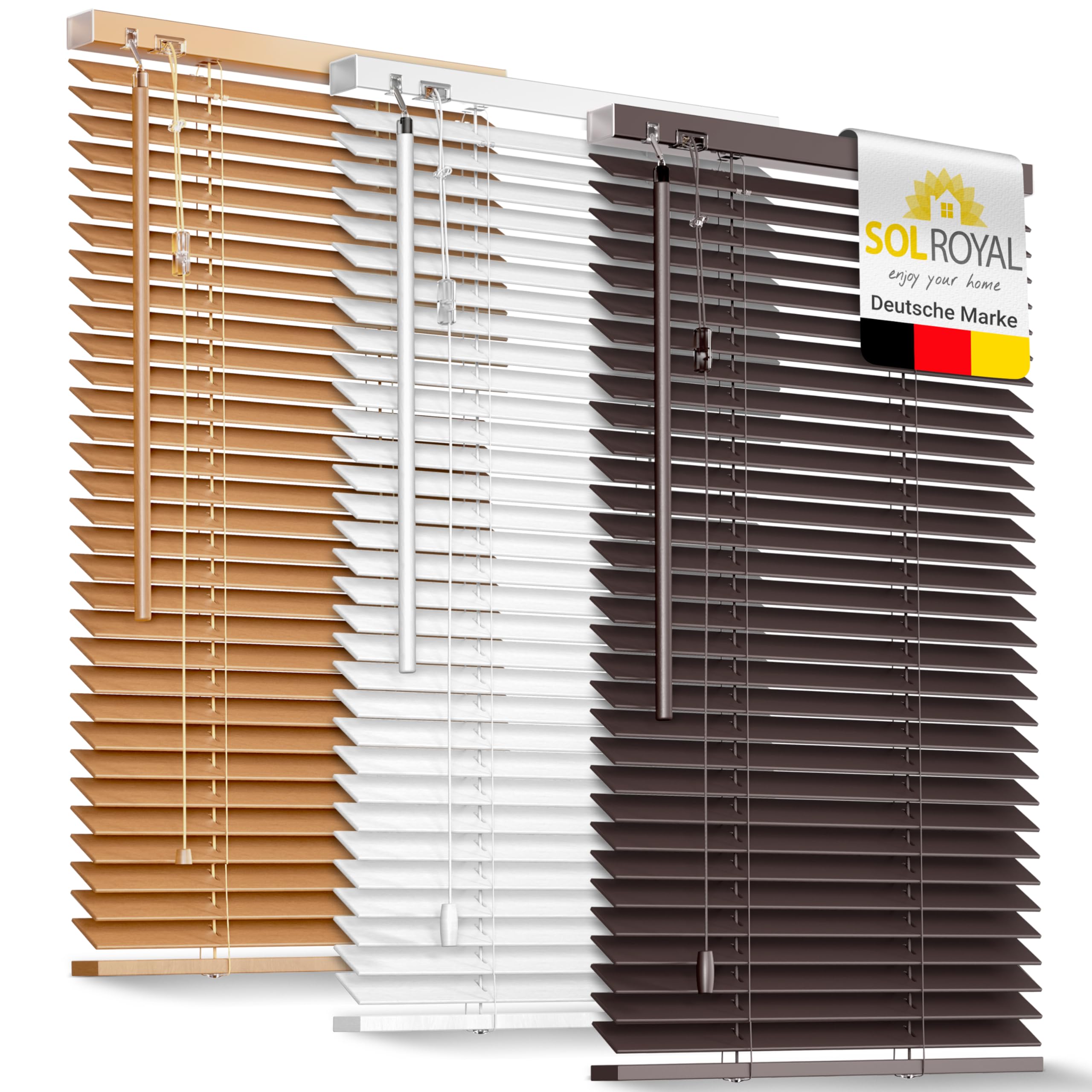 Sol Royal Holzjalousie SolDecor JH3 – Holzjalousie in Dunkelbraun, 40x130 cm