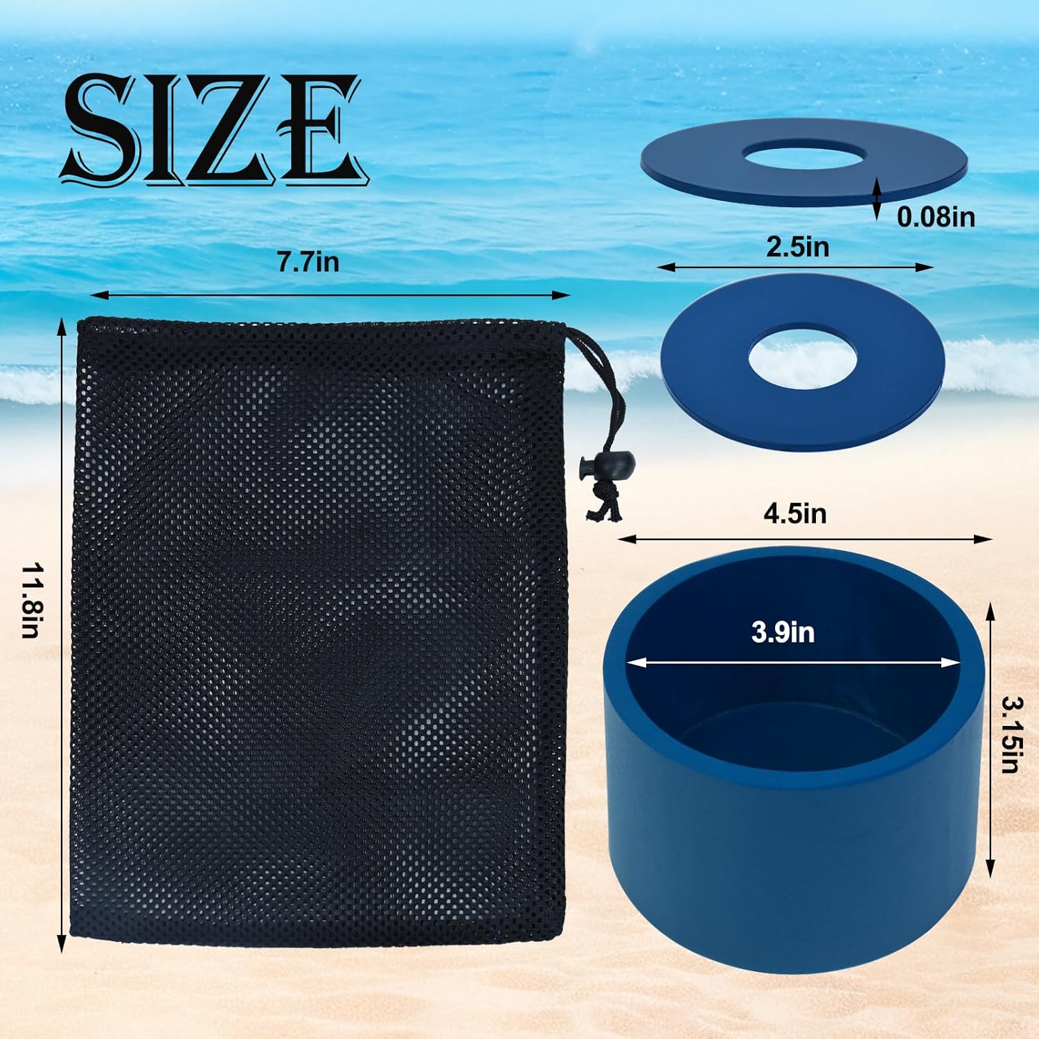 Washer Toss Game Sets Includes 2 Solid Wood Targets and 8 Metal Washers, Portable Beach Cornhole Game Ring Toss Games Outdoor Beach Yard Games for Adults and Family