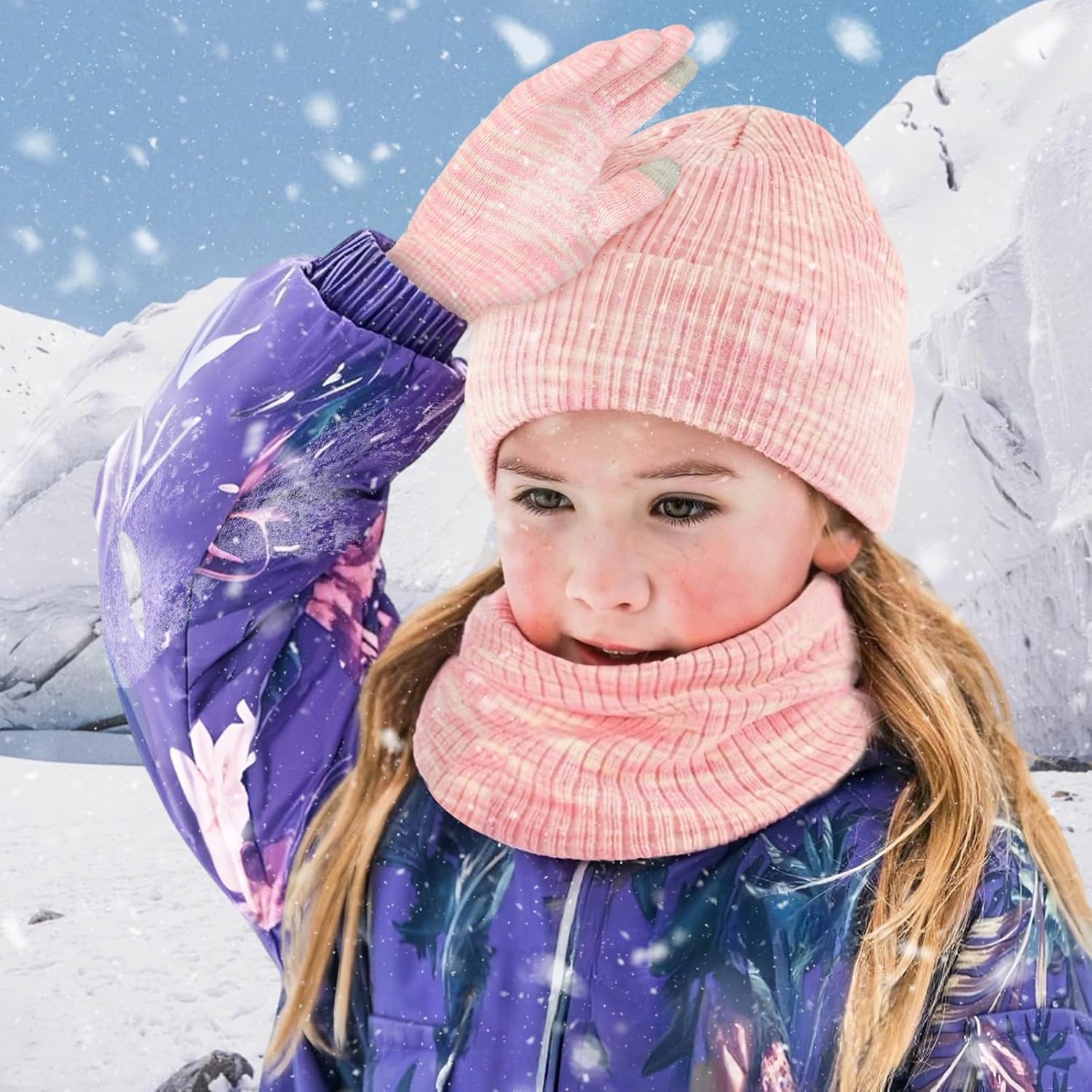 Kids Winter Hat Gloves Scarf Set: Warm Fleece Lined Beanie Hat Knit Gloves & Neck Warmer for Boys and Girls Ages 4-10 - Image 7