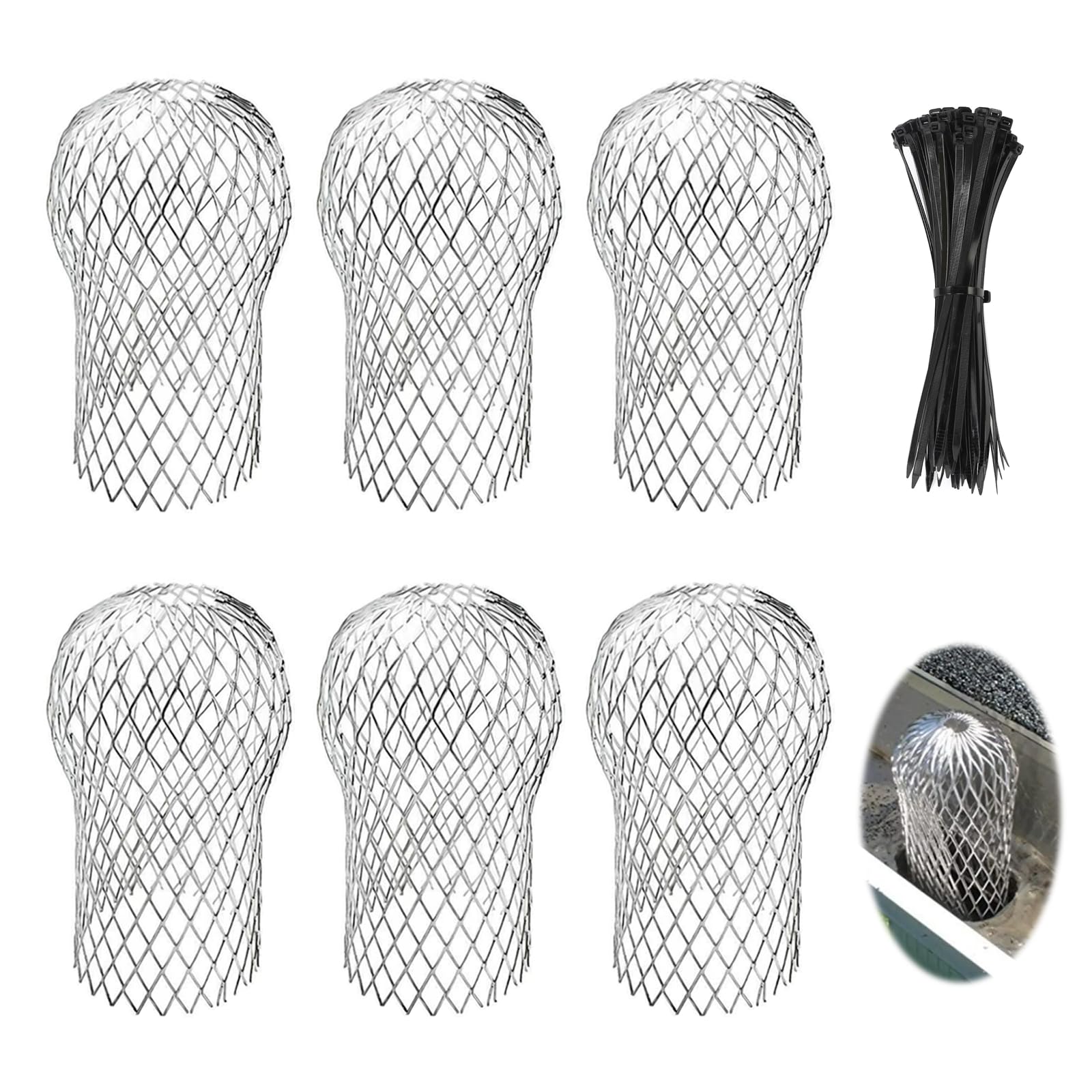 Ochrona przed liśćmi do rynien dachowych 6 sztuk Ochrona przed liśćmi do rynien deszczowych, Ochrona rynien dachowych, Ochrona rur spustowych Aluminiowe sitko rynnowe, Ochrona przed liśćmi do