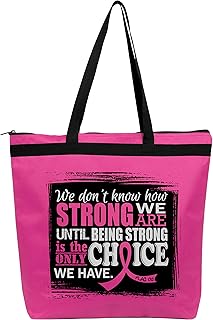 Fight Like a Girl How Strong We Are Darcey Tote Bag for Breast Cancer Awareness - Pink Ribbon
