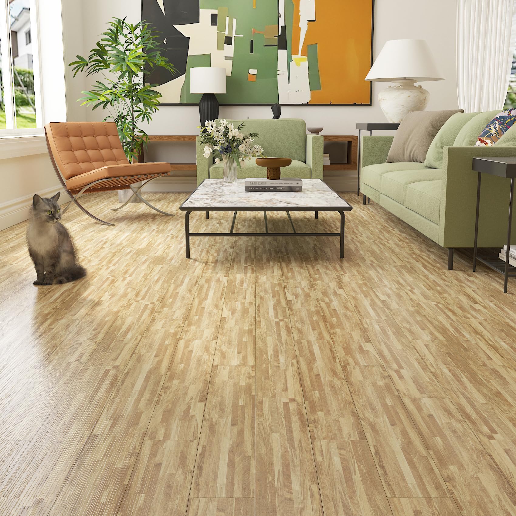 Piastrelle Adesive PVC Effetto Legno - 24 Pezzi 90x15 Cm Per Cucina E Bagno - Foto 11