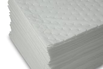 Aabaco Oil Only Absorbent Pads - 200ct Per Pack, 15 x 17 Inch, LightWeight, 24 Gallon Absorbency, Cleanup & Automotive