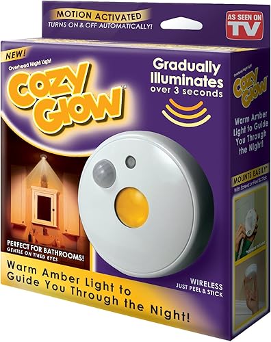 Cozy Glow Luz nocturna ámbar, inalámbrica, alimentada por batería, con sensor de movimiento, luz nocturna apta para dormir en cualquier lugar, 30