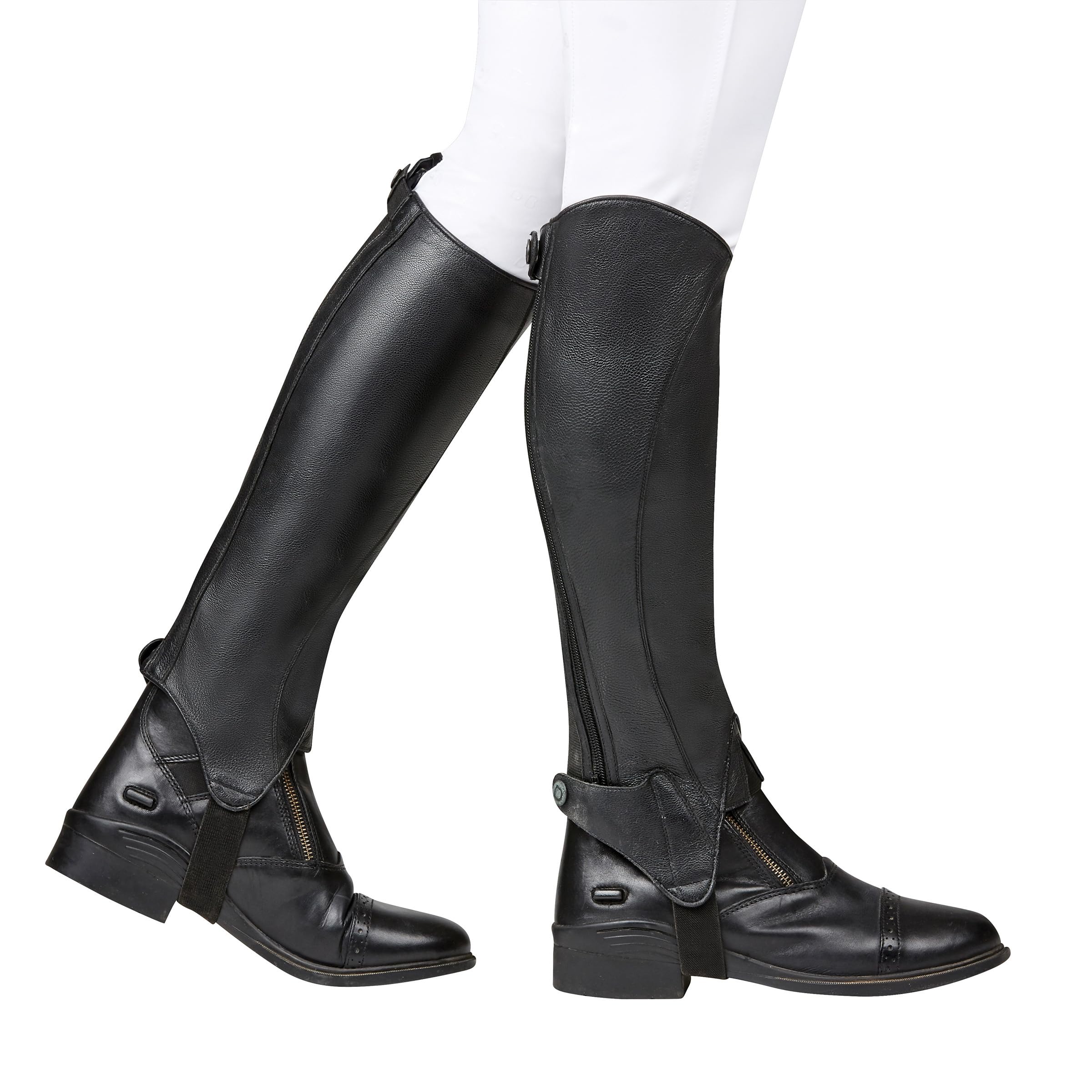 DUBLIN Unisex Adult Opulent Leather Half Chaps (L) (Black)