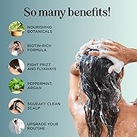 Vista 3 de Set de champú y acondicionador voluminizador de biotina - Champú y acondicionador libre de sulfato para el cuidado del cabello seco y dañado