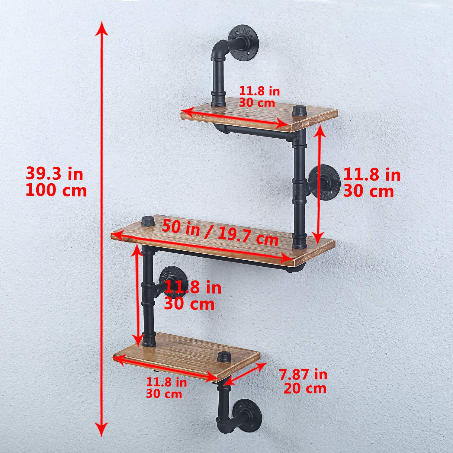 MBQQ Industrial Pipe Wall Shelf for Bathroom Wall Mounted,Rustic Modern