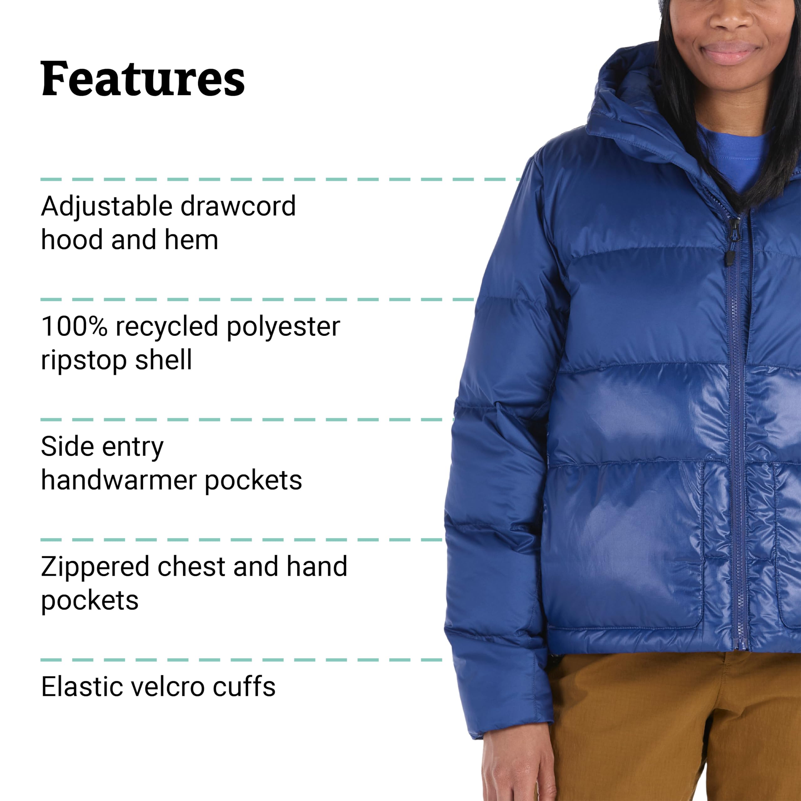 Marmot Damska bluza z kapturem Guides Down, lekka kurtka puchowa