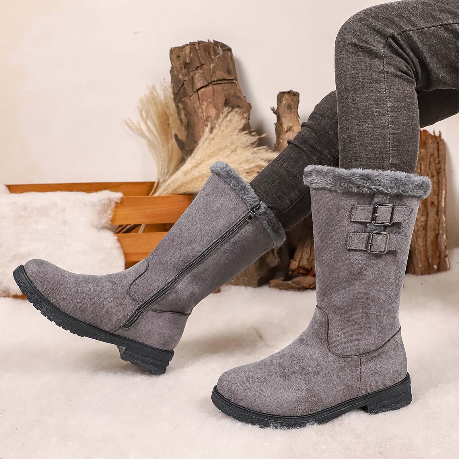 Stivaletti da Neve Donna Morbidi Foderati Casual | Materiale Morbido e Fodera Calda, Stivaletti Casual per Inverno e Passeggiate