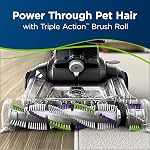 BISSELL CleanView Swivel Upright Vacuum for Pet Hair, Multi-Cyclonic Suction, Automatic Cord Rewind, Scatter-Free Technology, Edge-to-Edge Cleaning, Pet TurboEraser Tool Included, Purple, 2258B