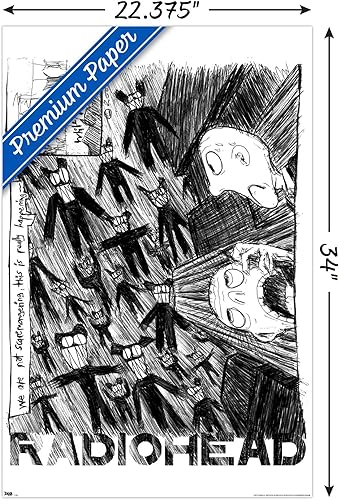 Miniatura 3 de Trends International Radiohead - Póster de pared de garabatos, 22.375 x 34 pulgadas, versión premium sin marco