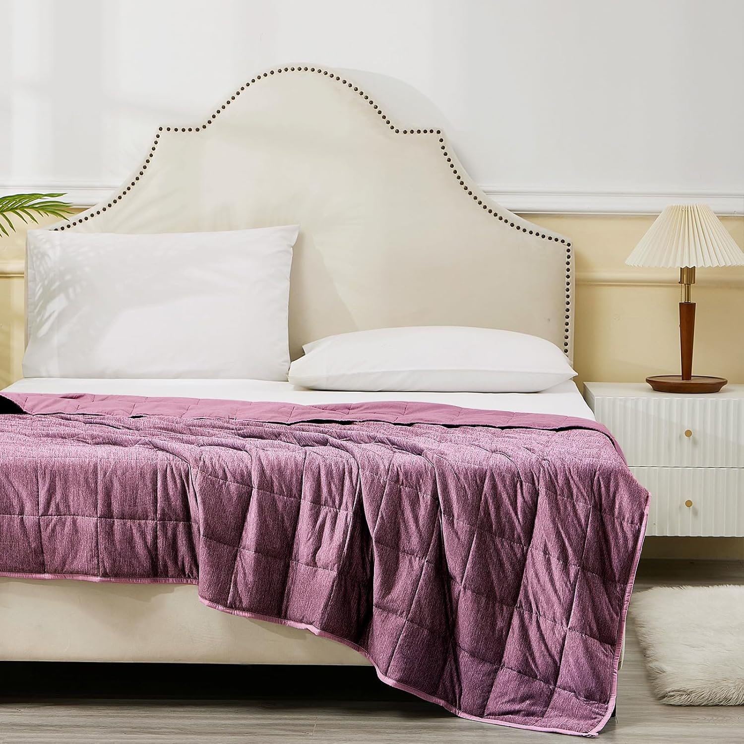 Weighted Blanket Queen Size 10 Pounds, Cooling Blanket for Adult Hot Sleepers, Soft Bed Blanket Universal to All Seasons, 60''x80'' 10 LBS, Pink Fuchsia Pink 60"x80" 10 lbs