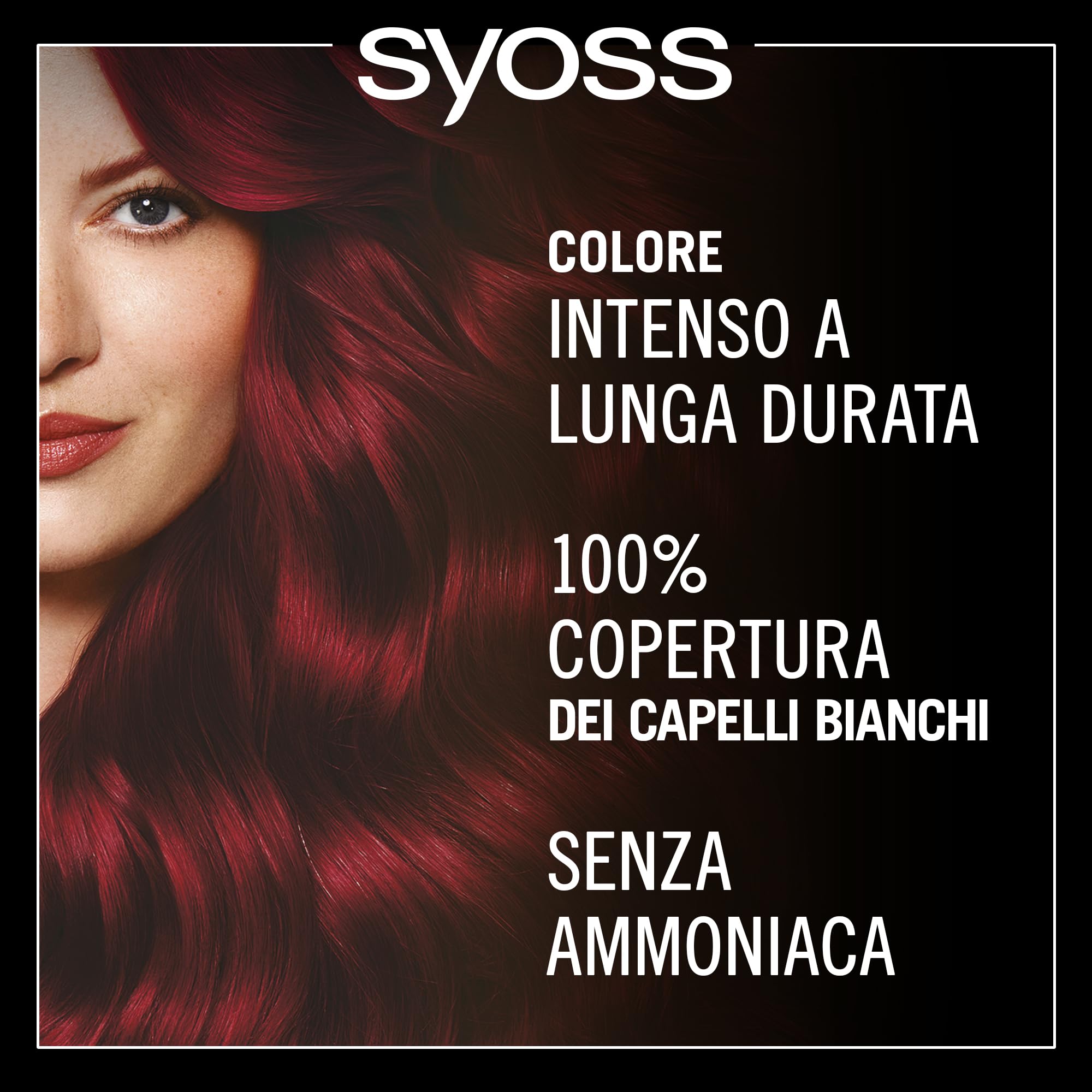 Syoss by Palette Oleo Intense, colorazione permanente, copertura professionale capelli bianchi, 5-92 Rosso Intenso, confezione da 6