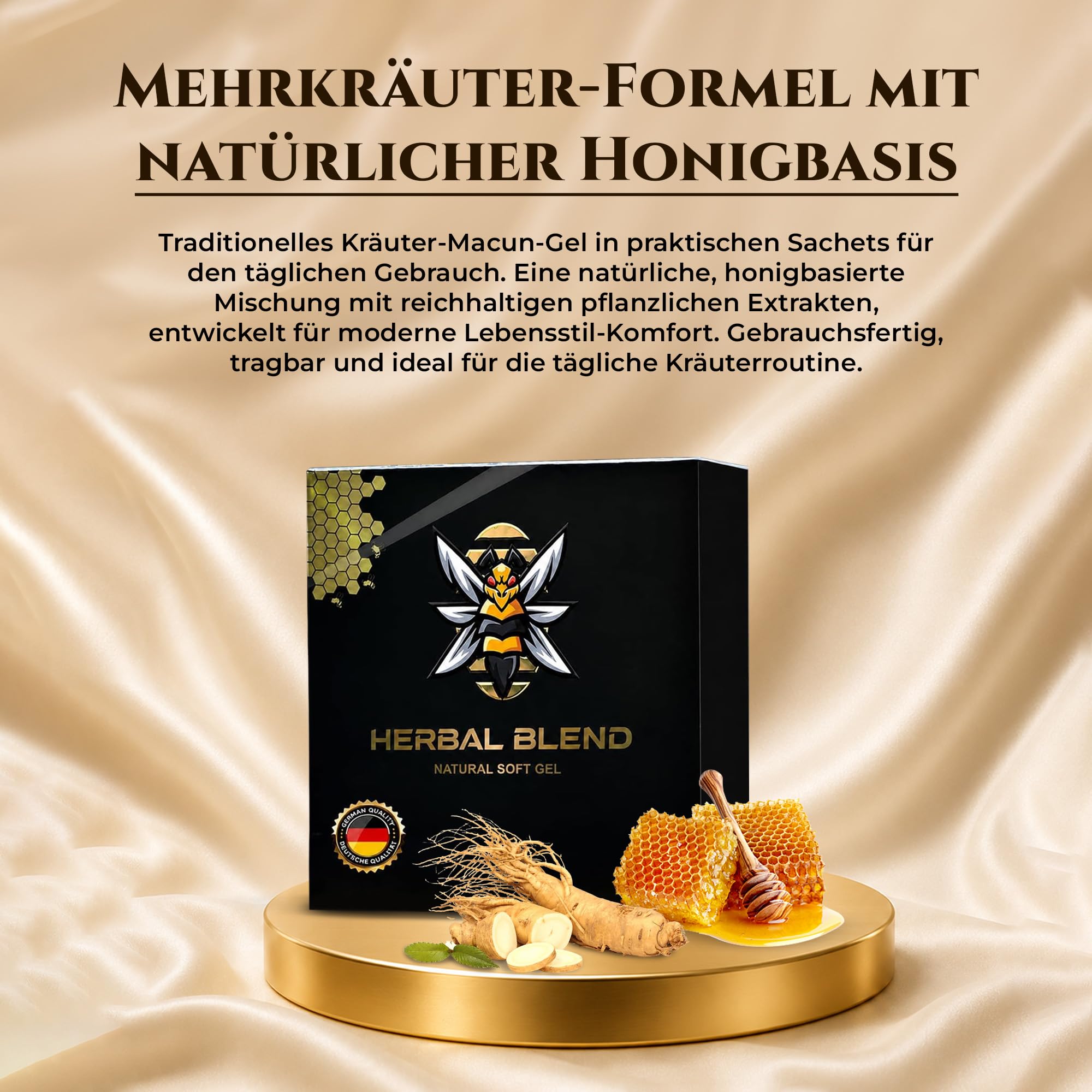 Wunderbar Wonder Natural Agent for Men Strong and High Dose with Ginseng and Gingko Biloba-Ginseng Herbal Gel 12x2 24 Jelly Stück - Herbal Blend Macun Honey Herbal Blend - Maca, Tribulus Terrestris.