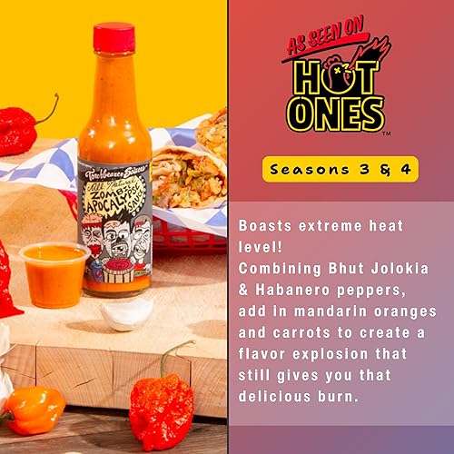 Miniatura 4 de Torchbearer Sauces Set de paquete de salsa picante, 5 onzas cada uno: Apocalipsis zombi, segador de ajo y hijo de zombi