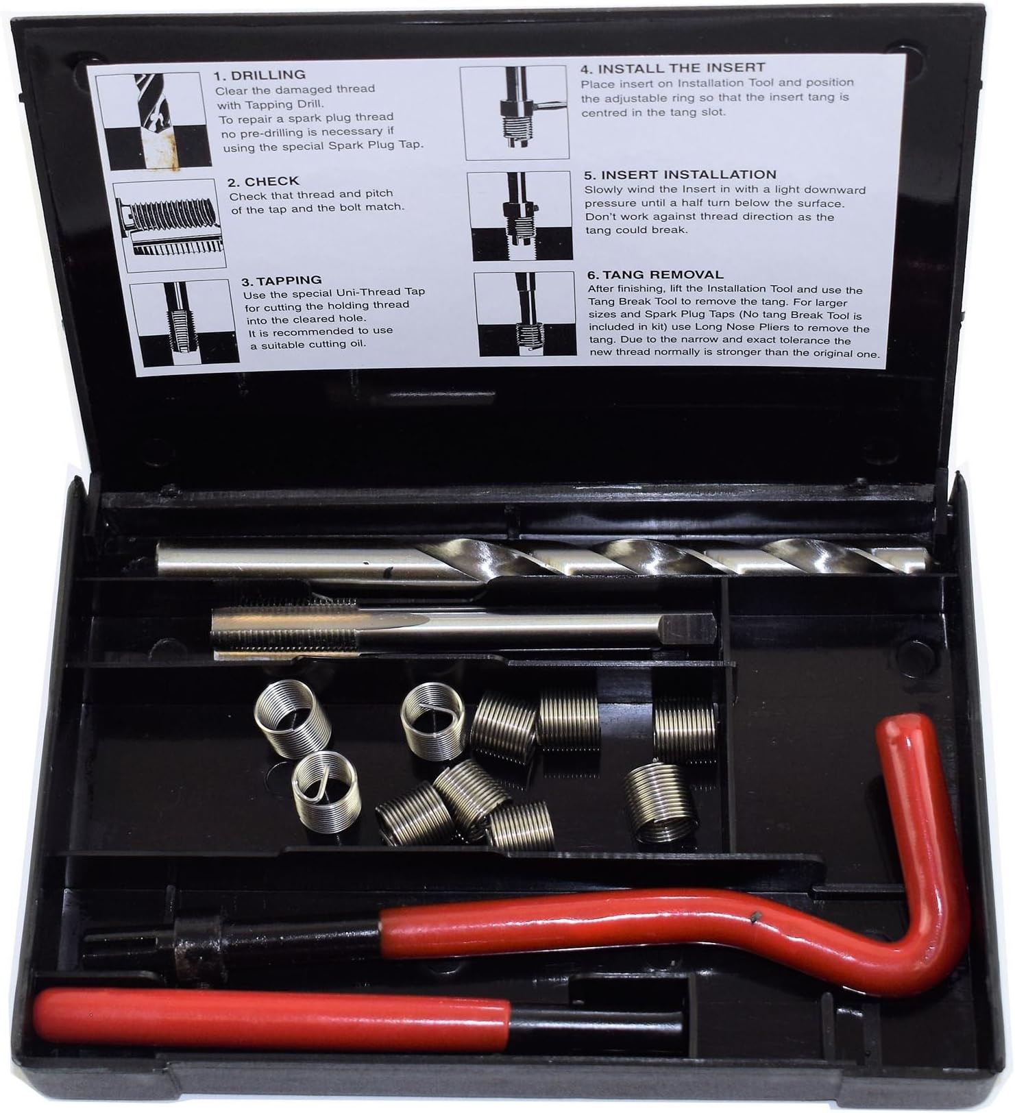 AB Tools-Unithread 3/8" x 26 BSC Thread Tap Repair Cutter Kit Helicoil Damaged Threads 14pc Kit