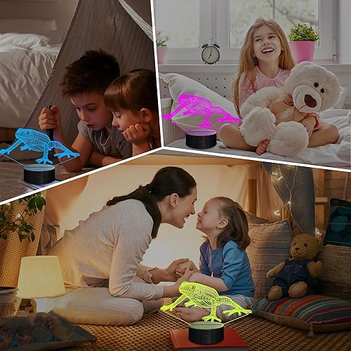 Miniatura 5 de Lampeez Lámpara de ilusión óptica de rana 3D para niños, con 16 colores, control remoto, cambiante, cumpleaños, Navidad, San Valentín, idea de