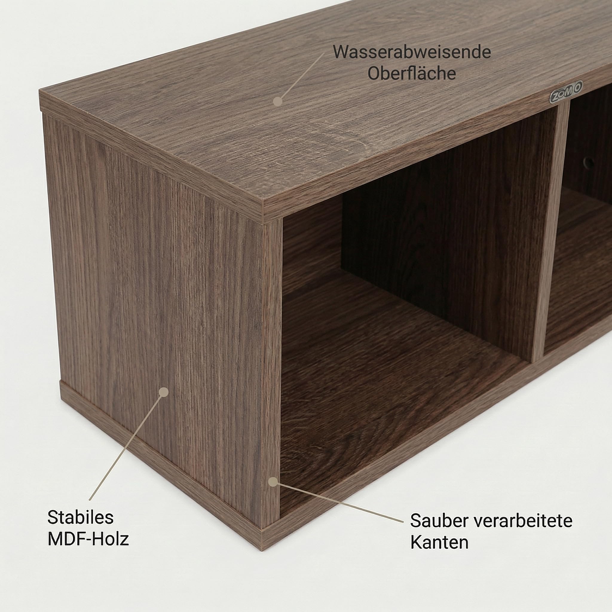 Mobiletto Per Vinili 7" Zomo Vs-Box 7/200 Noce