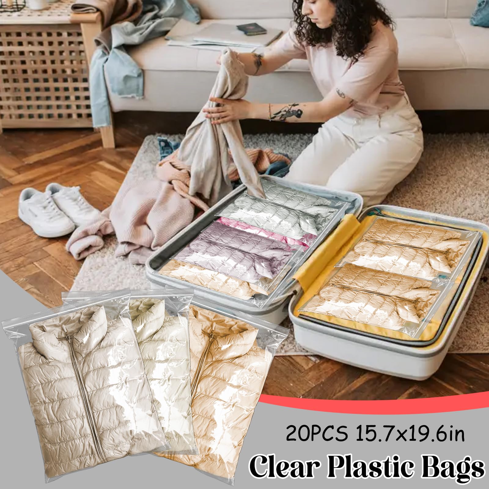 Lot De 100 Sacs En Plastique Transparent Refermables Avec Fermeture