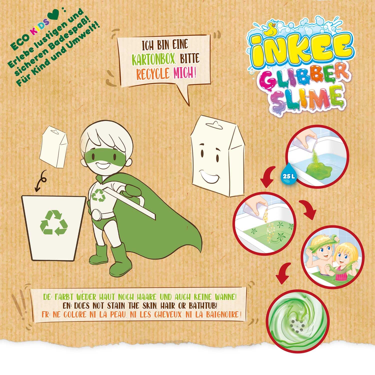 INKEE Slime vasca da bagno Verde Cola 25 Litri Sali Schiaccianti Esplodenti