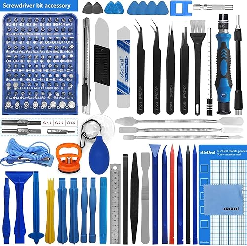 Miniatura 8 de oGoDeal Juego de destornilladores de precisión 155 en 1 kit de herramientas de reparación electrónica profesional para computadora anteojos iPhone