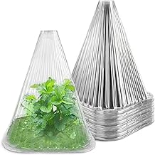KAHEIGN 20 Pezzi Campane per Piante da Giardino, 22CM x 19CM Copertura per Campana per Piante in Plastica Mini Serra Riutilizzabile per Protezione da Sole Neve Gelo Lumache Uccelli Insetti (Chiaro)