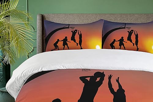 Miniatura 3 de Ambesonne - Funda de edredón, diseño multicolor, tres tamaños, Tela, Coral Oscuro, King