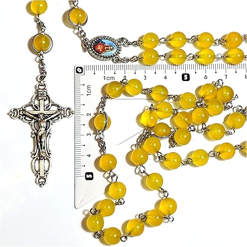 Miniatura 6 de Rosario Cuentas Chaplet Rojo Verde Ágata Natural Rosería Regalos Católicos