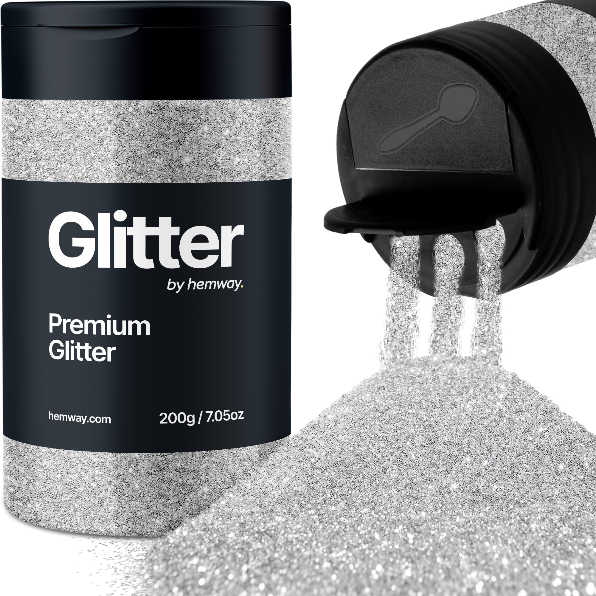 Hemway Premium Glitter Shaker - Silver, Ultrafine