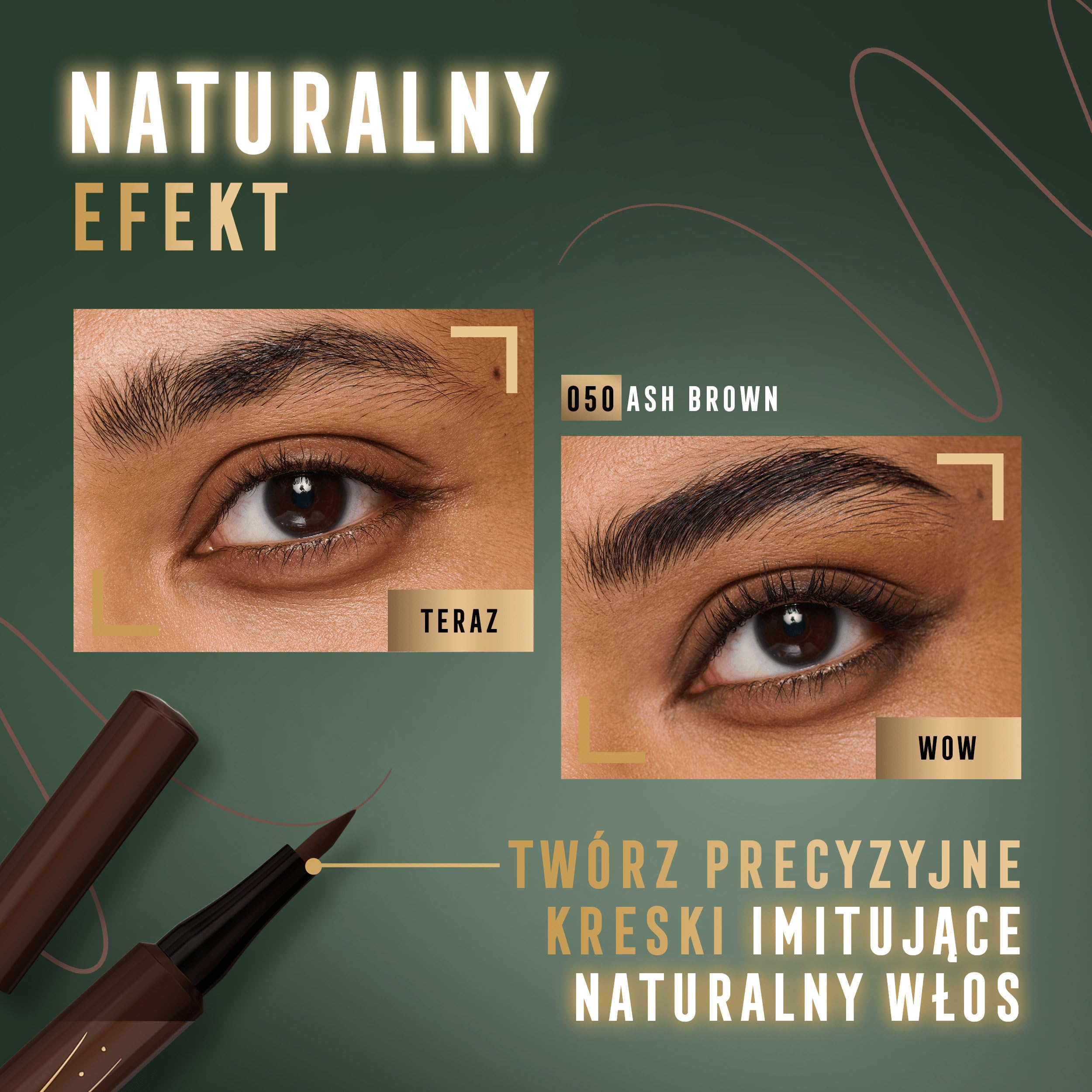 Max Factor Masterpice Brow MICRO- MARKER, pisak do brwi, 40 BRUNETTE