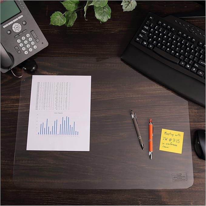 Alfombrilla de escritorio plástica Artistic Krystal View, 60.96 x 48.26 cm, Transparente miniatura 2